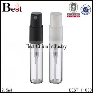 sample perfume bottle white and black sprayer without cap 2.5ml