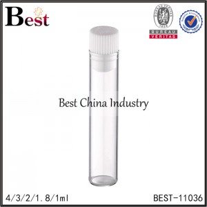 sample small glass tube bottle white plastic cap 1/1.8/2/3/4ml