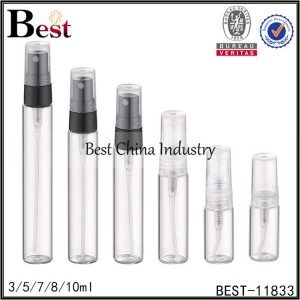 clear tube glass perfume sprayer bottle plastic sprayer 3/5/7/8/10ml