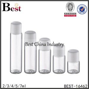 cosmetic medicine usage clear tube glass bottle with screw cap 2/3/4/5/7ml