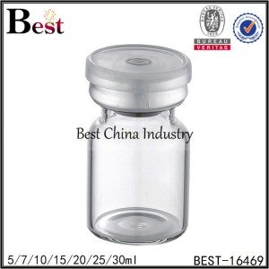 clear glass penicillin bottle with silver cap 5/7/10/15/20/25/30ml