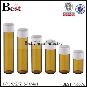 amber glass tube bottle with screw cap 1/1.5/2/2.5/3/4ml