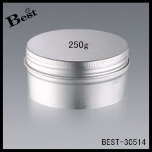 big size silver aluminum face cream jar 250g