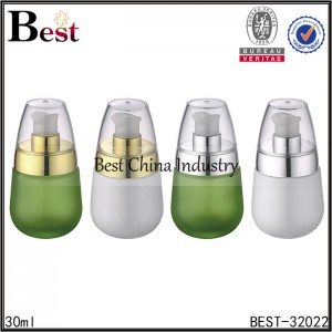 green and white and frosted pump glass bottle 30ml