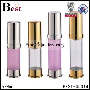 pink/clear airless lotion pump bottle 5/8ml