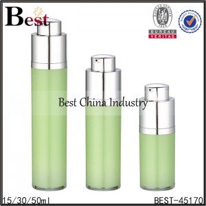 green color press pump lotion airless bottle 15/30/50ml