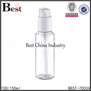 round clear PET bottle with white plastic serum 100/150ml