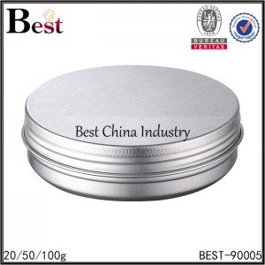 silver aluminum jar with screw cap for face cream 20/50/100g