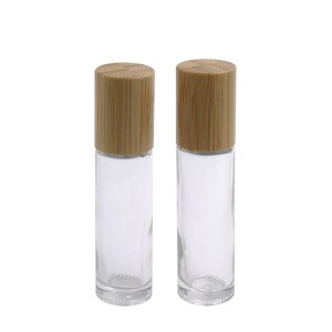 glass roller bottle with bamboo cap