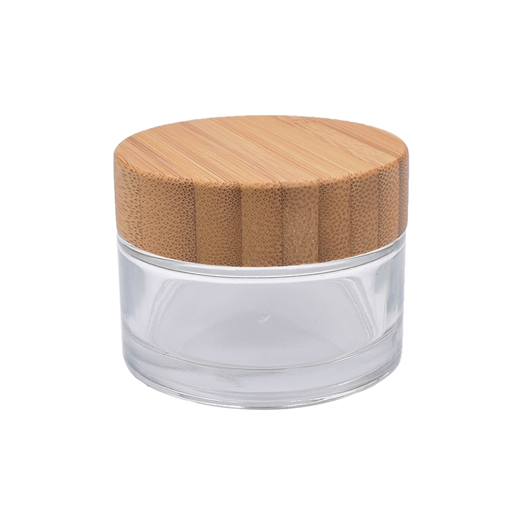 Download 30ml clear cosmetic glass jar with bamboo lid - BEST PACKAGING