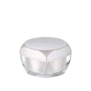 pearl white acrylic cosmetic cream jar