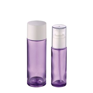 50ml 100ml custom purple color glass cosmetic pump bottle