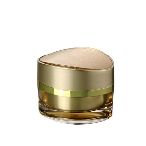 double wall gold acrylic cosmetic cream jar