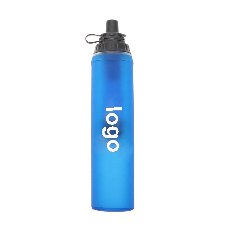 BPA Free 17 oz Water Treatment System 2 Stage Filtration Personal Water Filter Bottle For Hiking Camping