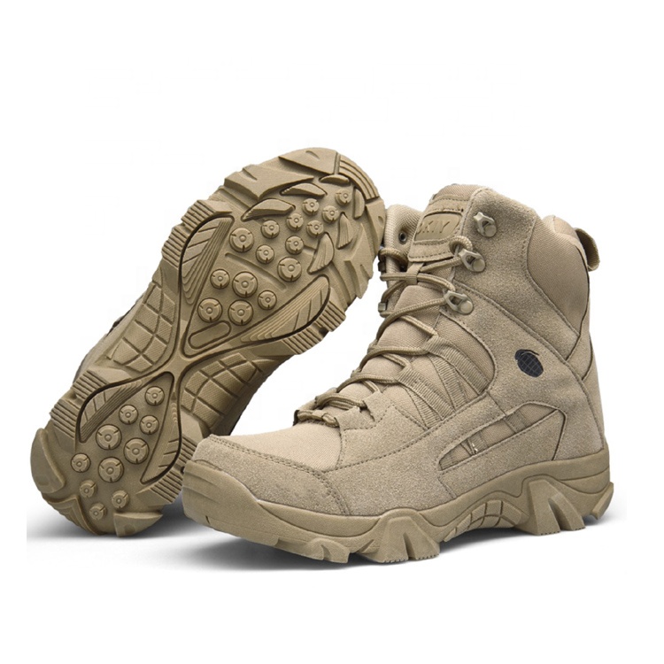 -Ba khahlanong le hlobolisa Nylon Fabric Upper Combat Shoes Army Man Military Boots Ka Hunting Camping