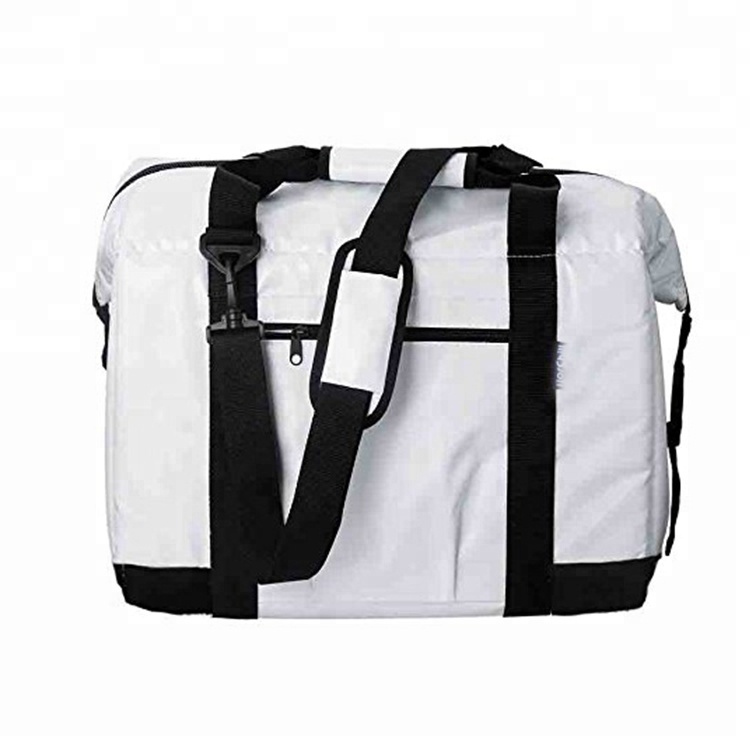YKK Waterproof Zipper PEVA Lining Foam Inside Cooler Bag Tote 30 Can Insulated Lunch Cooler Tote Bag