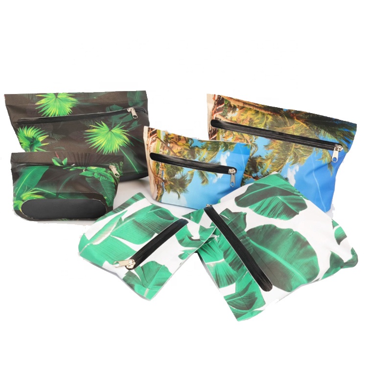 Vojaĝi Stokado Bag Portable Propra Plena Skemo Digital Printing Sinjorinoj Kosmetiko Bag
