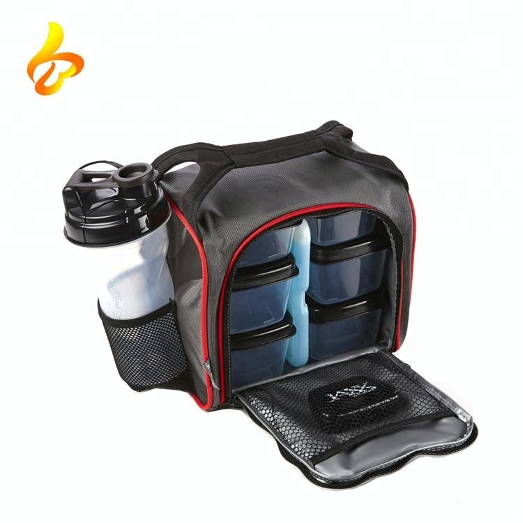 Aluminum Foil Cooler Bag Lunch Box Travel Insulated Cooler Bag with plastic food container