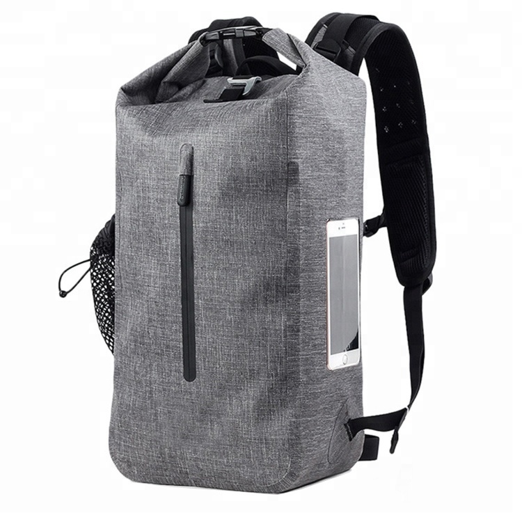 30L Grey Leisure TPU Dry Bag Waterproof Roll Top backpack For Kayaking Floating Swimming