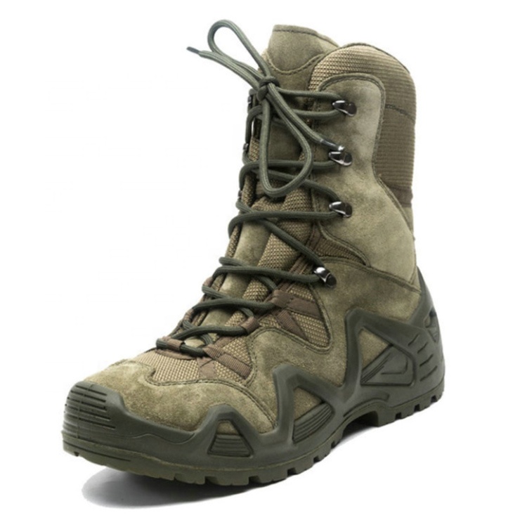 Large Size Waterproof Tactical Combat Outdoor Man Army Green Durable Military Boots For Camping Hunting