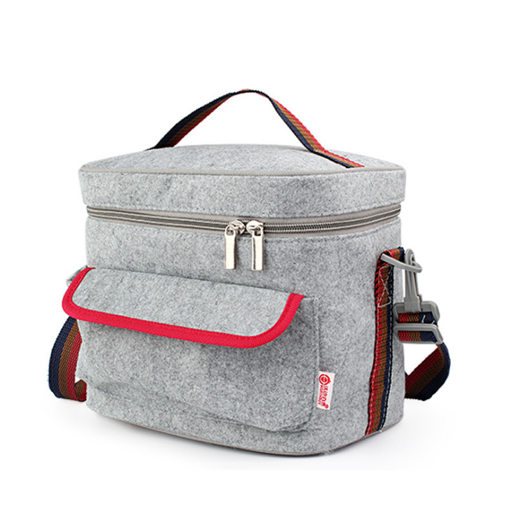 Lightweight Cooler Tote Bag with Zipper Top Felt Insulated Picnic Custom Cooler Bag