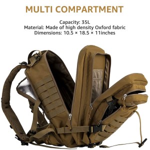 35L Army Molle Bag Rucksack Assult Hiking Backpacks for Hunting Survival Camping