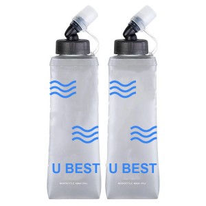 Silicon Bite Valve With Cover Portable Extension Straw 500ml Soft Water Bottle