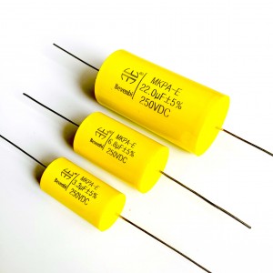2019 Latest Design China Metallized Polyester Film Capacitor for Louder Speaker Cbb20 MPa Axial