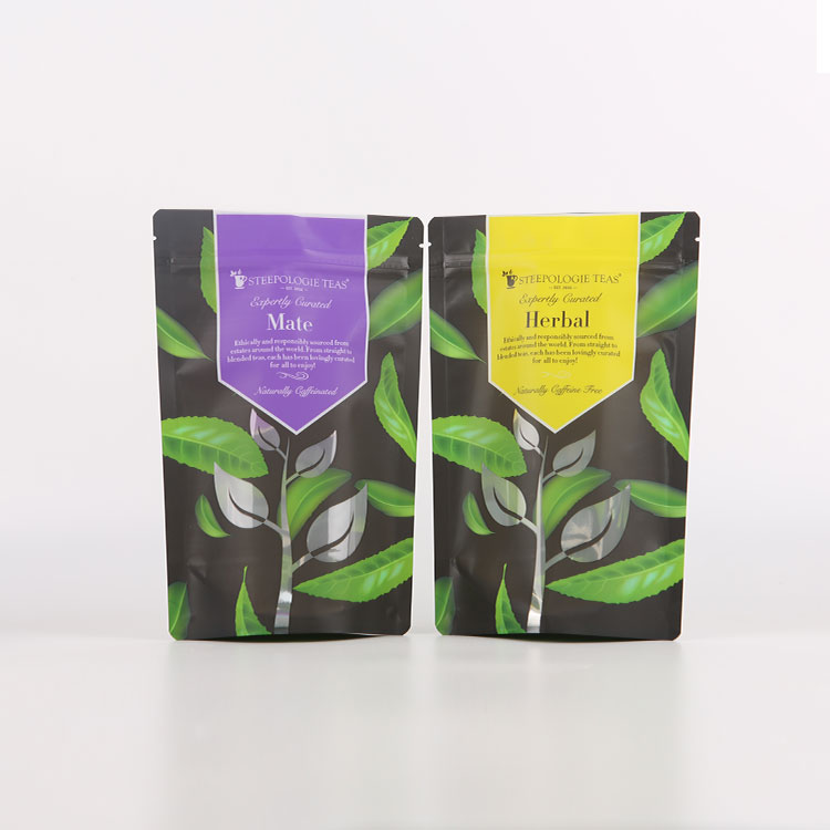 Stand up pouches for 100g herbal tea custom packaging bags