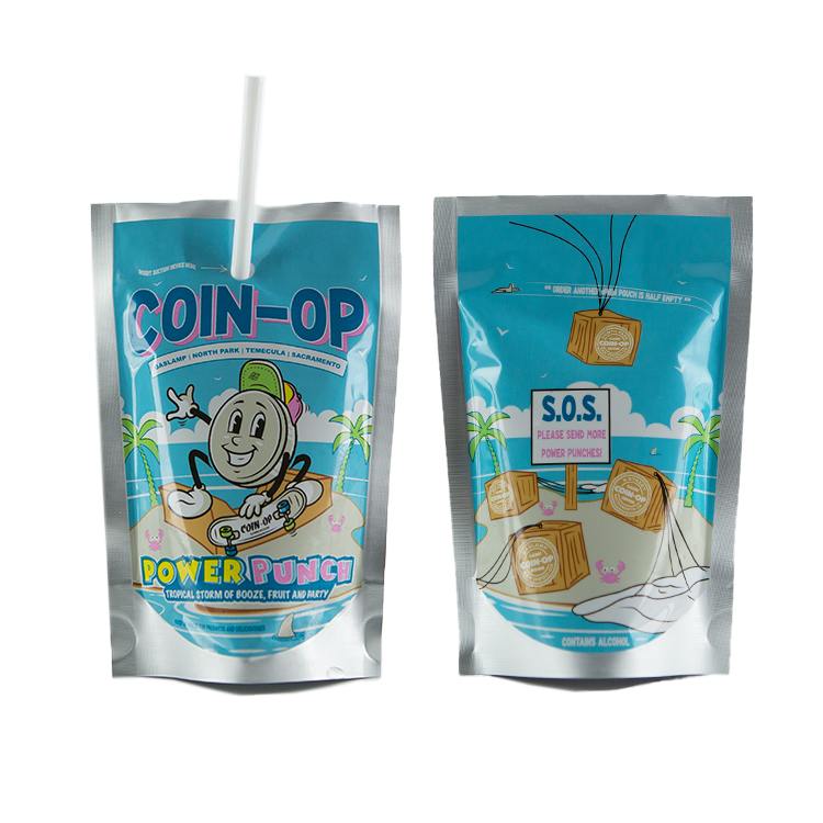 12oz custom drink pouch drink pouches with straw wholesale-1