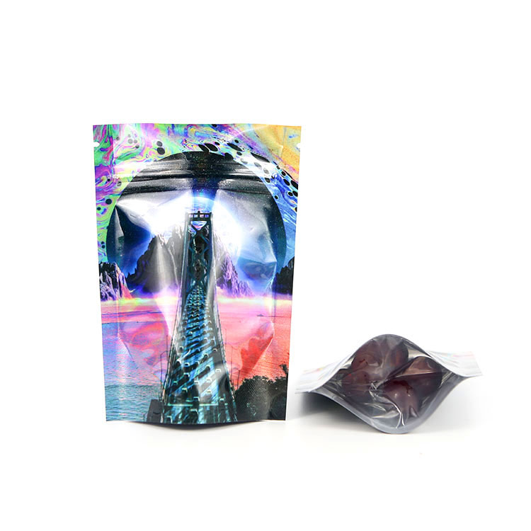 OEM Supply Stand Up Mylar Bags - Custom holographic mylar bags 3.5g manufacturer – Kazuo Beyin Featured Image