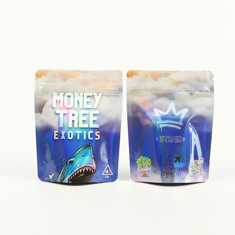 Custom holographic mylar bags Holographic Custom Printed Mylar Bags detail pictures