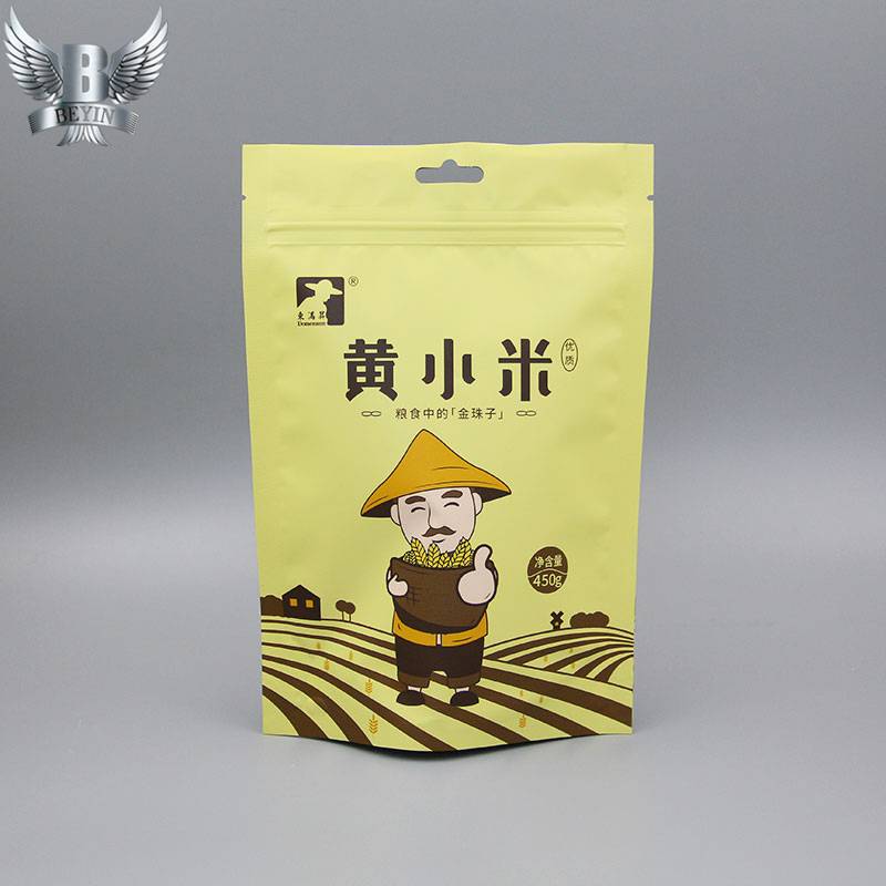 2021 China New Design Coffee Bags One Way Valve - Custom self-standing plastic flour bag – Kazuo Beyin Featured Image