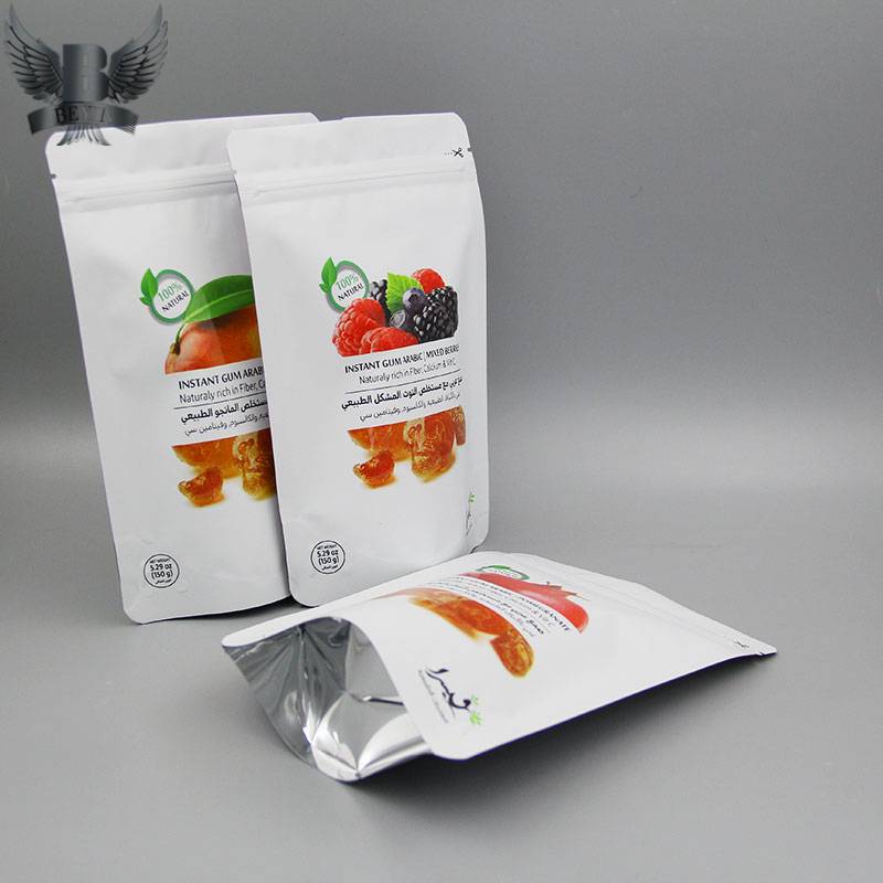 Resealable Dried Food Packaging Bag Large Flat Food Packaging