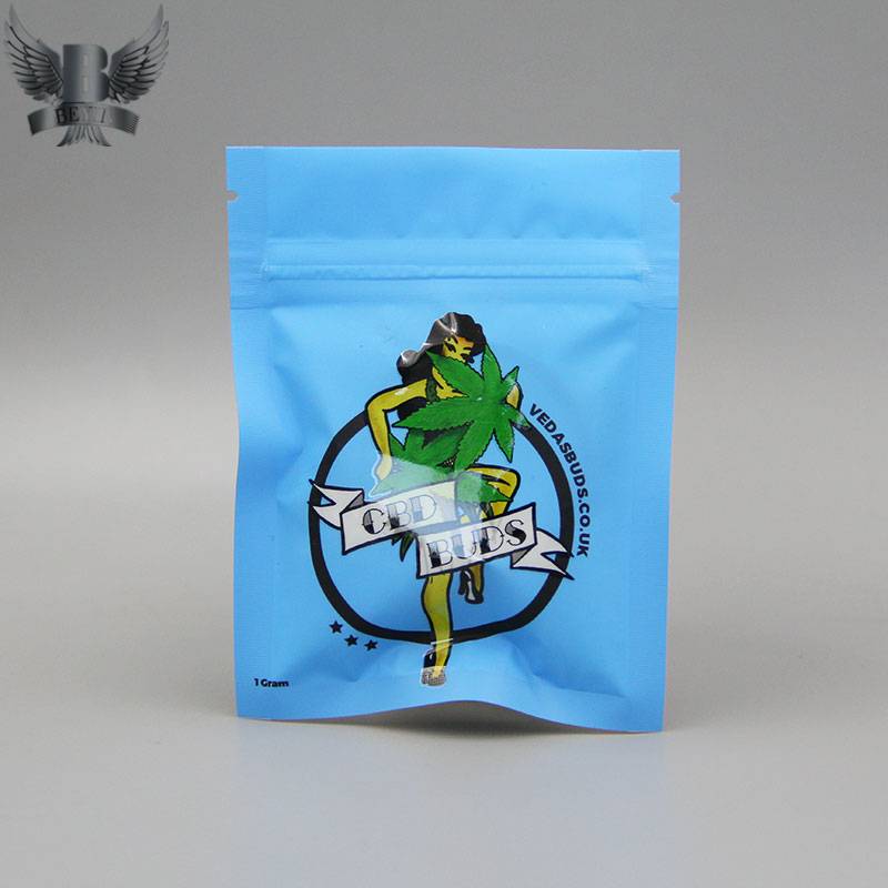 Best quality Clear Stand Up Pouches - Custom cannabis packaging flat bags with matte surface 1g dried flower – Kazuo Beyin
