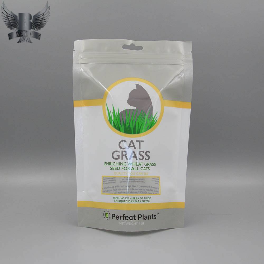 OEM Supply Foil Stand Up Pouches - Customized cat grass bag cat treat packaging bag – Kazuo Beyin Featured Image