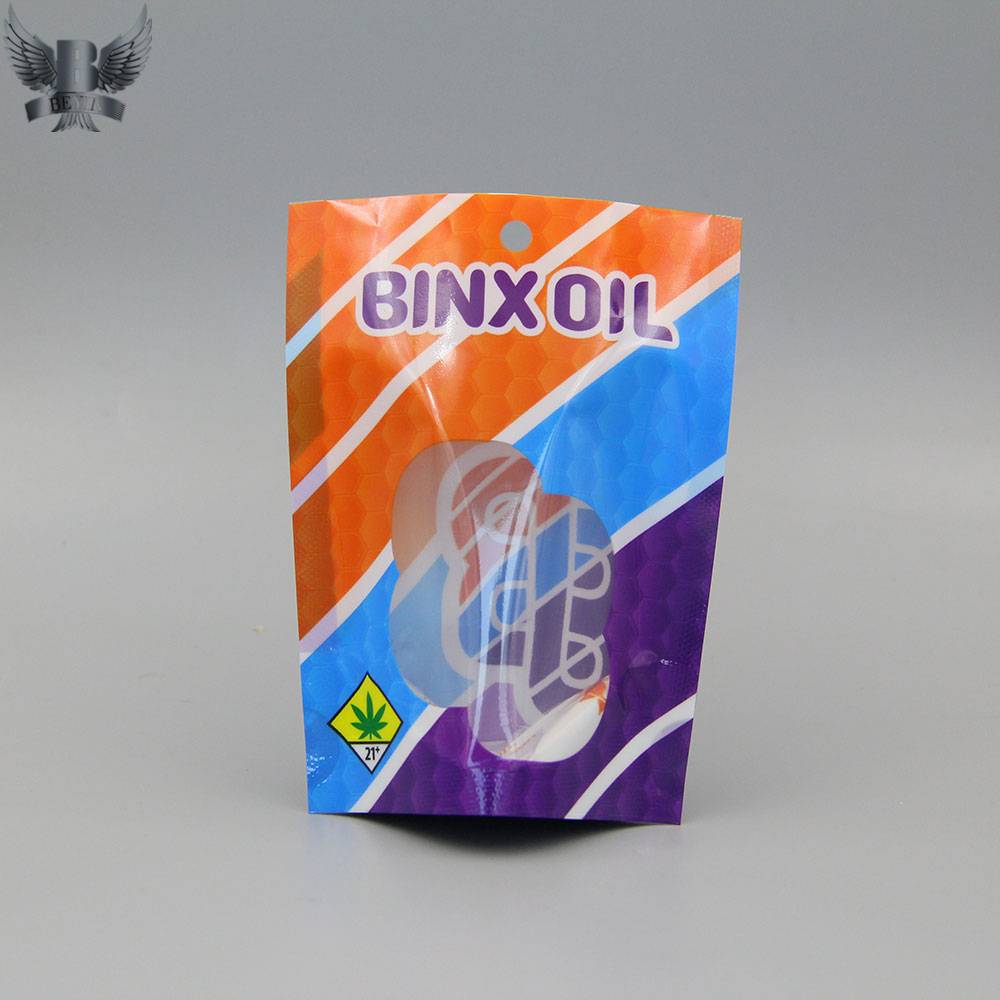 Factory wholesale Custom Printed Stand Up Pouches - China wholesale custom CBD packaging bags mylar heat seal bags with clear window – Kazuo Beyin Featured Image