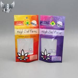 Customized stand up resealable cannabis bag
