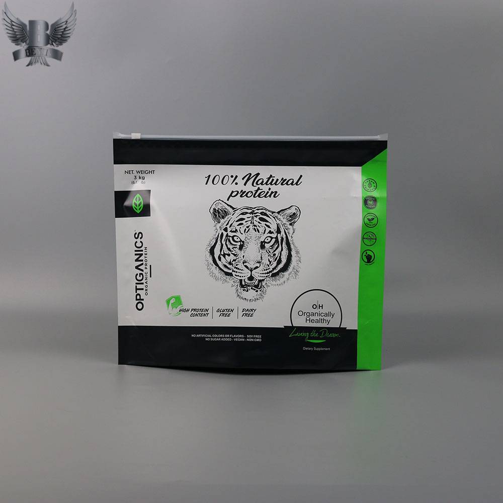 China Factory for Nuts Bags Wholesale - Customized slider zipper K-seal stand up  protein packaging – Kazuo Beyin Featured Image
