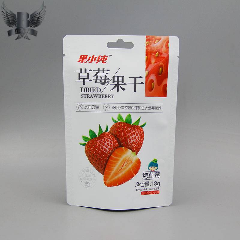 Custom flat bags dried fruit packaging dried strawberry packaging