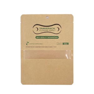 Kraft paper stand up pouches with clear window