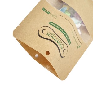Kraft paper stand up pouches with clear window