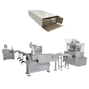 Onye ahịa Mexico 180pcs/min 12g beef bouillon cube pressing wrapping and 2 layers cubes box packing machine line.