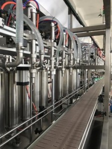 Automatic disinfectant filling capping and labeling machines