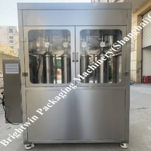 500ml hand sanitizer filling spindle capping two-side labeling machine line