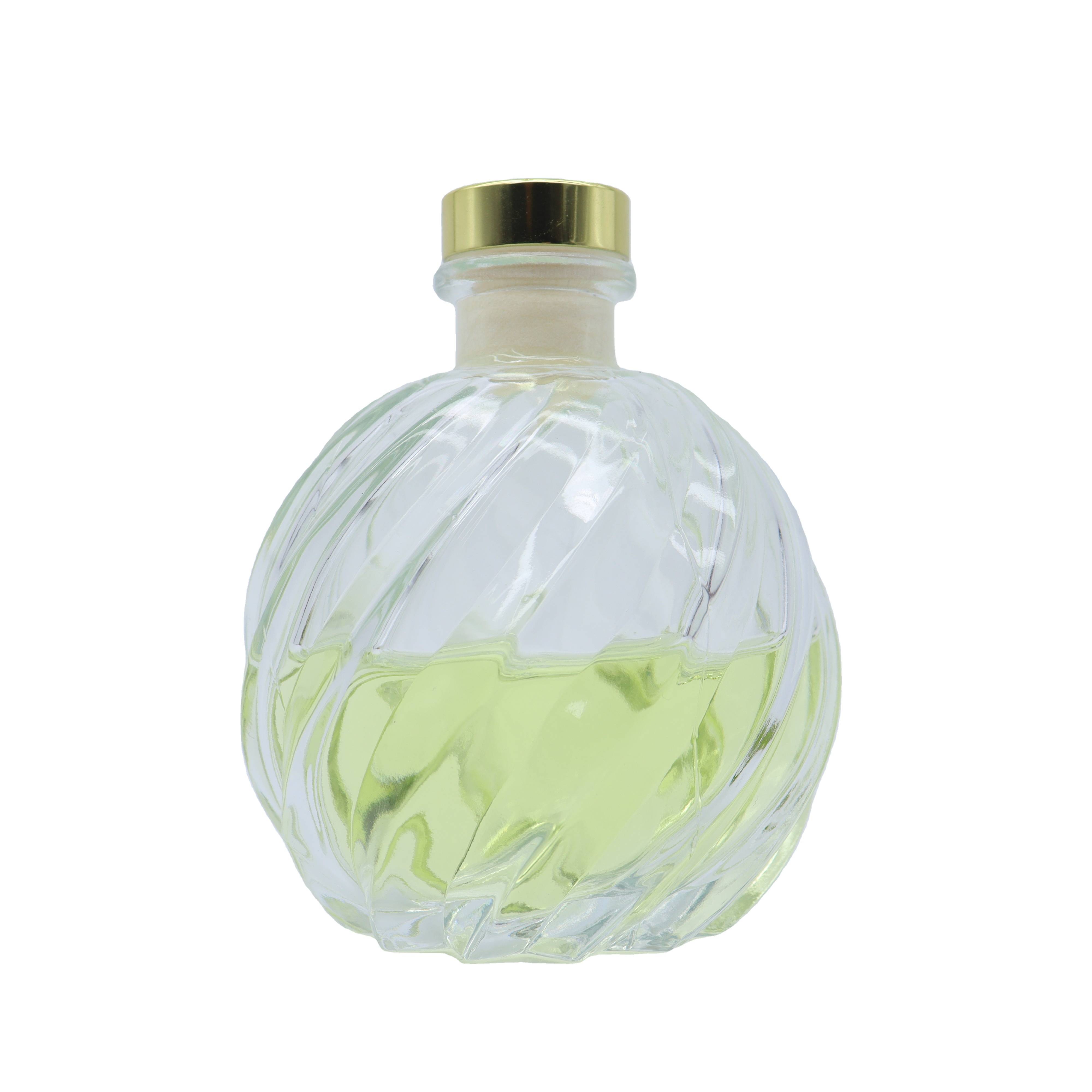 China Wholesale Round Shape Aroma Customize Diffuser Glass Bottle 200ML  With Lid Manufacturer and Supplier