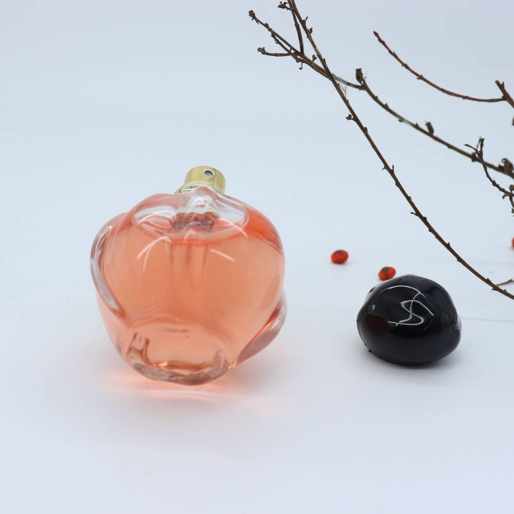 round shape high white clear glass empty perfume bottles with sprayer pump and lid