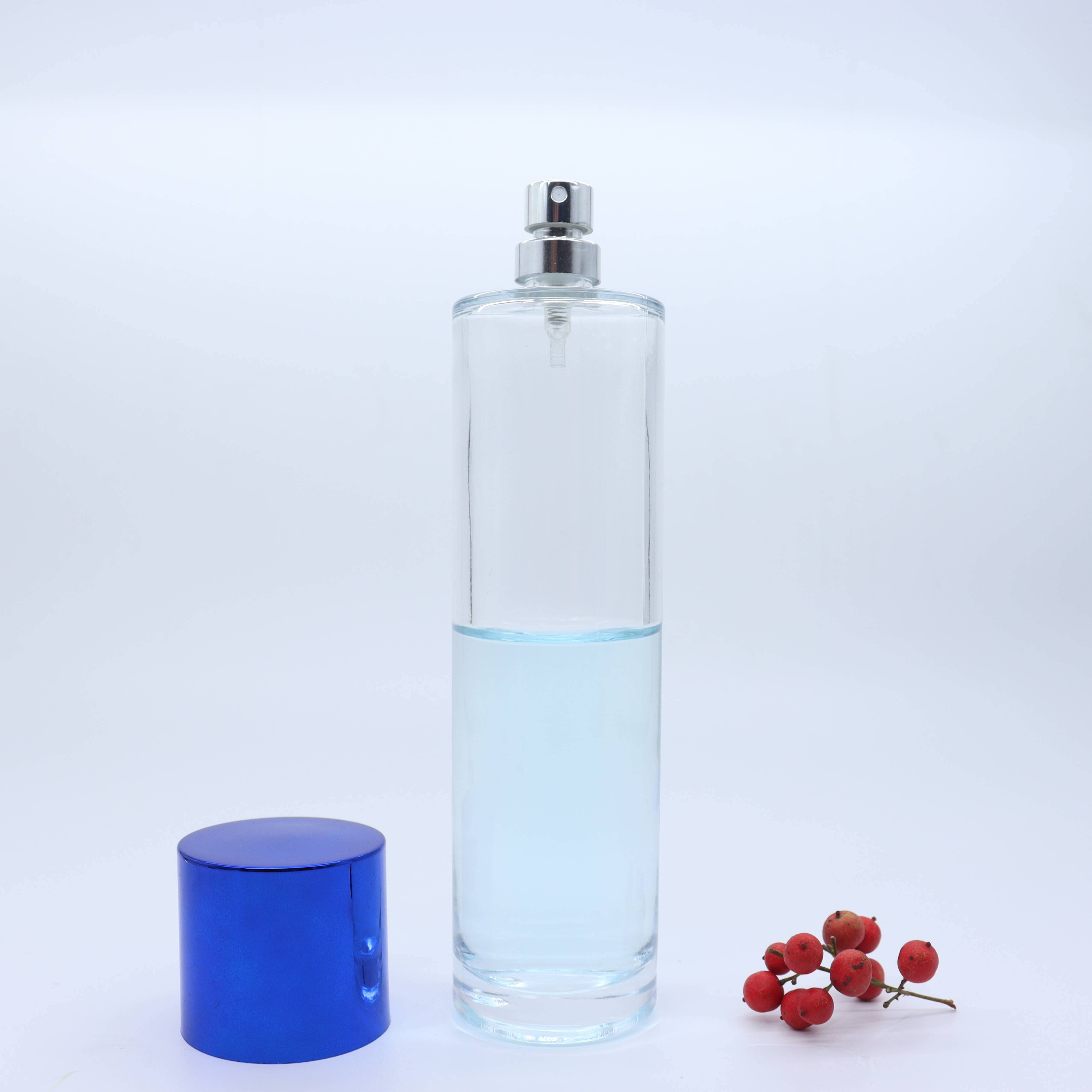 Golden pump spray Classical Factory supply wholesale cheap cylinder glass perfume Bottle