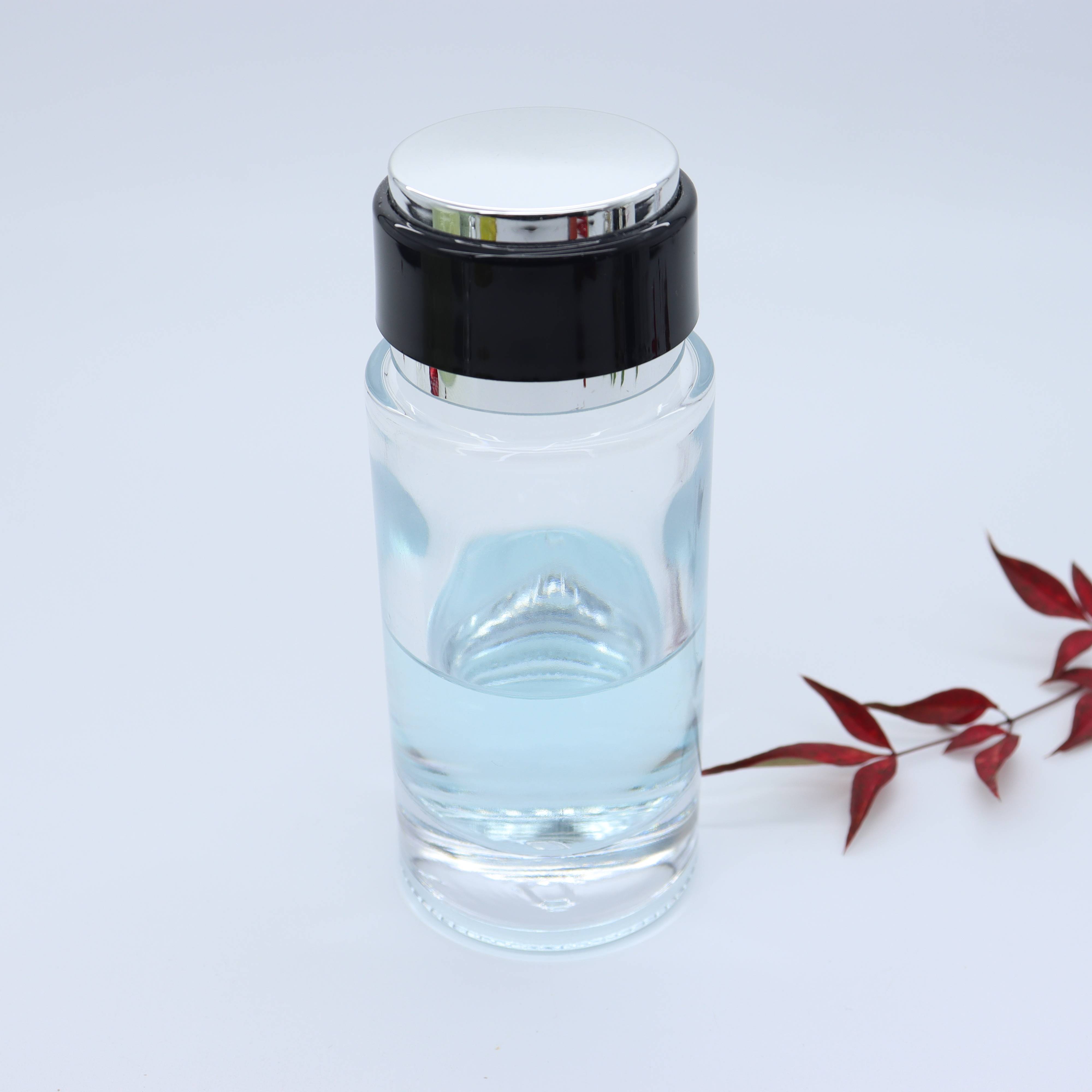 Black lid High quality modern perfume bottle glass bottles perfume 100ml with best price