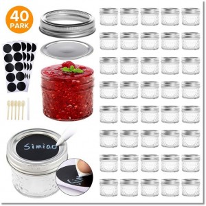 Wholesale caviar jar honey glass jar mason cup hot sauce jam halloween candy jars with lid
